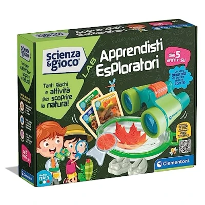 Afbeelding van Clementoni Lab Apprentis Experience Science, Explorer set, wetenschappelijk spel voor kinderen 5 jaar, laboratorium, met verrekijker, gemaakt in Italië, kleur Italiaans, medium, 19363