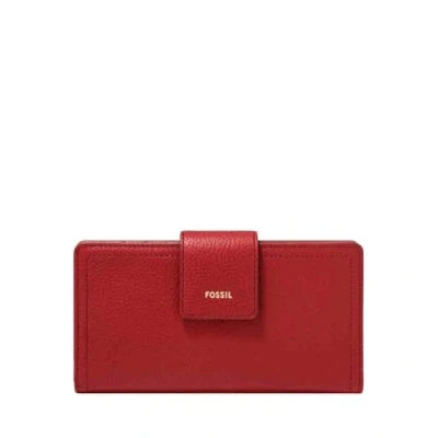 Afbeelding van FOSSIL Portemonnee Logan RFID Tab Clutch Garnet Rood