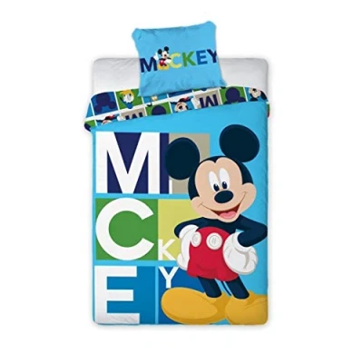 Afbeelding van Disney Mickey Mouse Dekbedovertrek Blocks Eenpersoons 140 x 200 cm Polyester