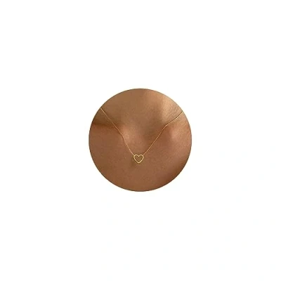 Afbeelding van TINGN hartketting voor dames en meisjes, 14 karaat witgoud verguld, gepersonaliseerde met hanger, gouden zilveren ketting, modesieraad Goud
