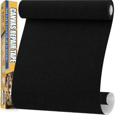 Afbeelding van Zelfklevende waterdichte stoffen patch, 40 x 160 cm, voor outdoormeubels, boothoezen, banken, tenten, stoelen, woonkamer, zonwering, zwart