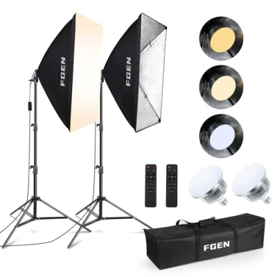 Afbeelding van FGen YX RGX03 Softbox Set Fotostudio, 2 x 50 70 cm LED Verlichtingsset