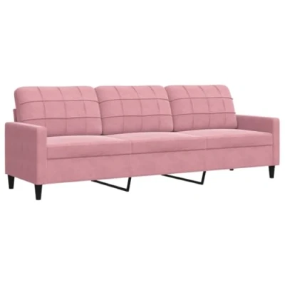 Afbeelding van vidaXL Driezitsbank 210 cm fluweel roze