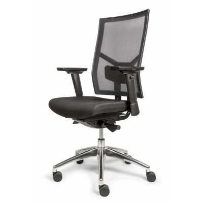 Afbeelding van Ergonomische bureaustoel 787 NPR 1813 zwarte zitting met rug in zwart mesh stof chroom frame