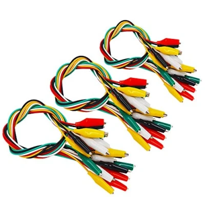 Image de Senven® 30 pièces Crocodile double attache pinces à câbles électriques Set de test avec crocodile, câble connexion 53 cm / 20,8 pouces (5 couleurs)