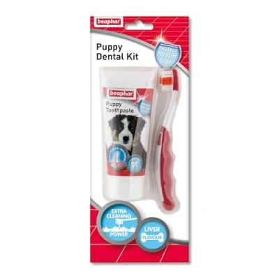 Afbeelding van beaphar PUPPY DENTAL KIT PASTE&amp;PINSEL 50g pasta+borstel (Hond), Dierenverzorging + Benodigdheden