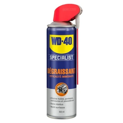 Afbeelding van WD 40 Specialist vetoplosser spray met dubbele positie snelle werking zonder resten lost vet, oliën en diverse verontreinigingen op 500 ml