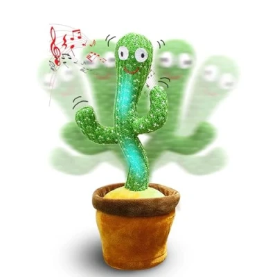 Afbeelding van Dansspeelgoed cactus met elektronische beweging, lichten en 120 liedjes. Huis ornament. Batterijen niet inbegrepen.