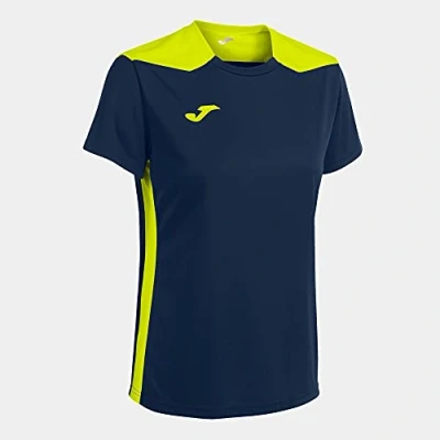 Afbeelding van Joma Championship VI Shirt Korte Mouw Dames Marine / Fluogeel Maat: L