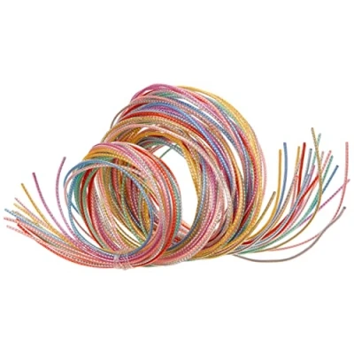 Image de Glorex sachet de 20 fils scoubidou colour strips métallique 100 cm assortis 62240106