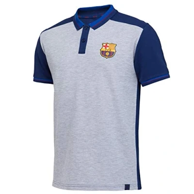 Afbeelding van Fc Barcelone Poloshirt Barca officiële collectie, herenmaat, grijs.