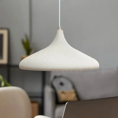 Afbeelding van bamyum hanglamp voor eetkamer woonkamer wit diameter 35 cm kampioen industriële vintage slaapkamer