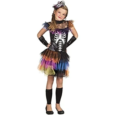 Afbeelding van Boland Kostuum Skeleton princess (7 9 jr) Kinderen Skelet Halloween verkleedkleding