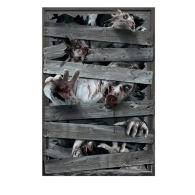 Afbeelding van Fiestas Guirca Raamdecoratie Zombie attack ( 80 x 120 cm) Halloween Decoratie Versiering