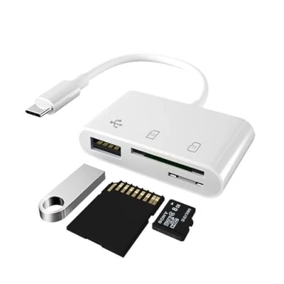 Afbeelding van Multifunctionele kaartlezer 3 in 1 USB C TF SD adapter hub camera geheugenkaartlezer kaart voor laptop