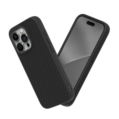 Afbeelding van RHINOSHIELD Hoesje compatibel met [iPhone 15 Pro Max] SolidSuit dunne hoes schokabsorberende technologie en premium matte afwerking carbon