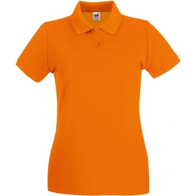Afbeelding van Fruit of the Loom Dammes Kleding Poloshirts Korte mouw Oranje L