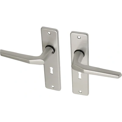 Afbeelding van Wovar Deurkruk met schild aluminium duimmodel SL56 Per Set