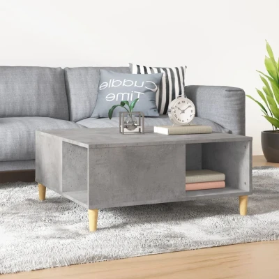 Afbeelding van Salontafel 80x80x36,5 cm bewerkt hout betongrijs