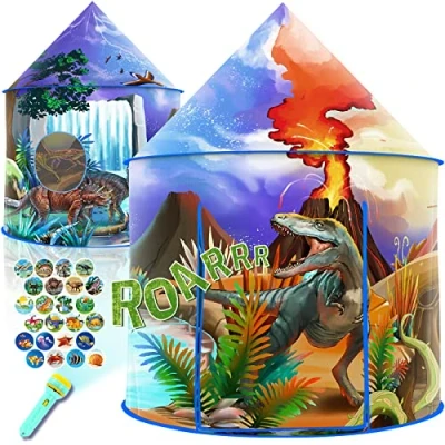 Afbeelding van Dinosaur Discovery Kinderspeeltent, dinosaurustent, pop up tent voor kinderen, dinosaurusspeelgoed cadeau meisjes en jongens, buiten binnententen kinderen