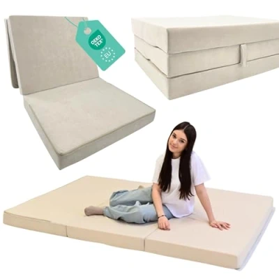 Afbeelding van Odolplusz Vouwmatras opvouwbare matras gastenmatras reismatras (zwart, 120x200x10 cm)