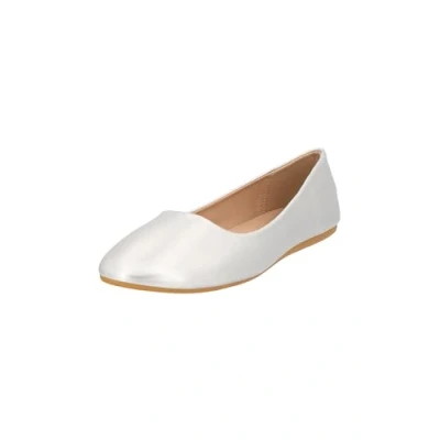 Afbeelding van Elara Chunkyrayan comfortabele ballerina voor dames, wit, zilver.