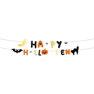 Afbeelding van Folat Letterslinger Halloween BoOo! &#039;Happy Halloween&#039; 2 x 1,5 meter Decoratie Versiering