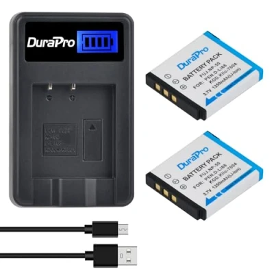 Afbeelding van DuraPro Set van 2 NP 50 batterijen + USB LCD oplader voor Fujifilm FinePix F100fd, F200EXR, F300EXR, F50fd, F550EXR F600EXR F900EXR XP200 X10 20 stuks