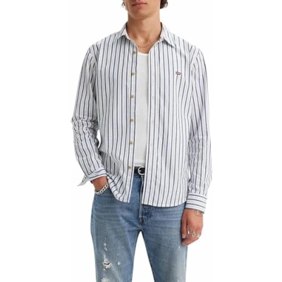 Image de Levi&#039;s Chemise slim à manches longues Battery Housemark pour homme, Teddy Bleu Indigo, XS