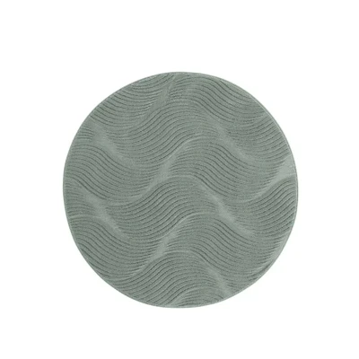 Afbeelding van Rond Zacht Vloerkleed Fuzz Whirl Groen 80 Cm