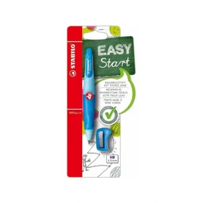 Afbeelding van Vulpotlood STABILO Easyergo 3.15mm HB rechtshandig blauw/donkerblauw incl puntenslijper blister à 1