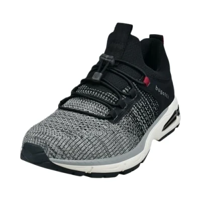 Afbeelding van bugatti Parry Sneakers laag, Heren, Maat: 41, Black grey aox Imitatieleer/ textiel
