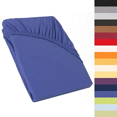 Afbeelding van CelinaTex Perla Boxspringbed Hoeslaken 180x200 200x200 cm koningsblauw Mako Jersey 160g / m²