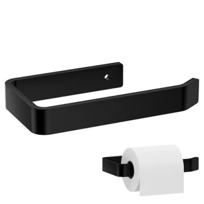 Afbeelding van Toiletpapierhouder zonder boren, zelfklevende wc rolhouder, keukenrolhouder papierhouder, zwart, wandmontage keukenpapierhouder voor badkamer/keuken