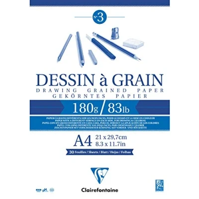Afbeelding van Clairefontaine Drawing grained paper 180g A4