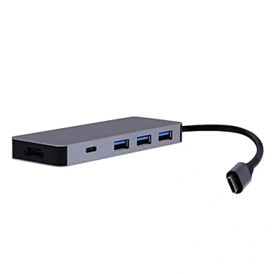 Image de Hub USB C T&#039;nB 6 en 1 IClick Gris sidéral