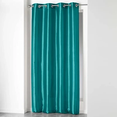 Afbeelding van douceur d&#039;intérieur, Gordijn met ogen (140 x 240 cm) Shana Blauw, Shantung