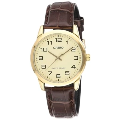 Afbeelding van Casio Collectie MTP V001GL 9BUDF Herenhorloge, riem, Bruin, Riem