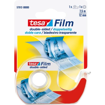 Afbeelding van Dubbelzijdige plakband Tesa film 12mmx7.5m met dispenser