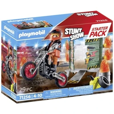 Afbeelding van Playmobil Starter Packs Stuntshow Motor MET Vuurmu Miniaturen voor kinderen, Maat: One Size, Multi coloured