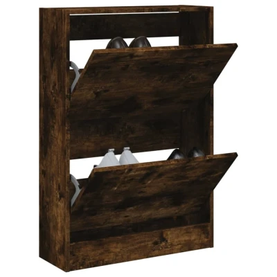 Afbeelding van Schoenenkast 60x21x87,5 cm bewerkt hout gerookt eikenkleurig