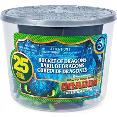 Afbeelding van Dragons, De verborgen wereld, emmer en vikingen, 25 figuren om te verzamelen, 4 cm hoog, vanaf jaar