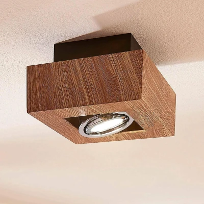Afbeelding van Arcchio plafondlamp 1licht Metaal, aluminium H: 8.5 cm GU10 hel hout