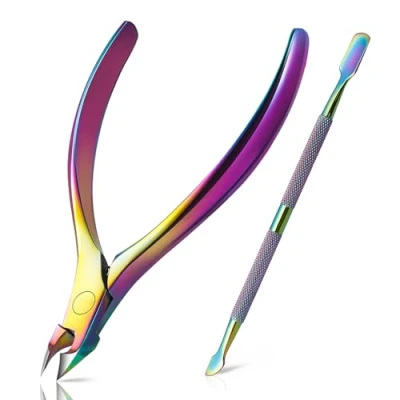 Afbeelding van BEZOX Cuticle Clippers met Pusher Set Precieze Nipper en Under Nail Cleaner Kit voor salon of thuisgebruik Chirurgisch roestvrij staal