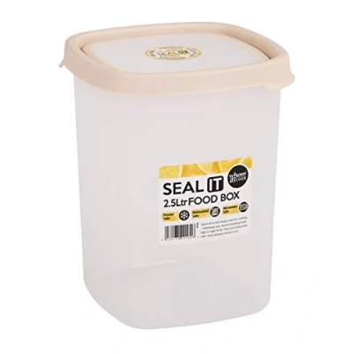 Afbeelding van Wham Seal It Vershouddoos Vierkant 2,5 Liter Set van 2 Stuks Creme