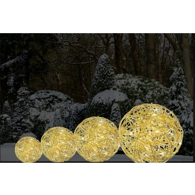 Afbeelding van 3D Kerstbal &quot;Galax&quot; met 50 warmwitte LEDs Goud ø30 cm