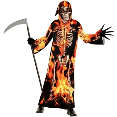 Afbeelding van Morph Magere Hein Kinderkostuum, Hein, Halloween Kostuum voor kinderen, maat M