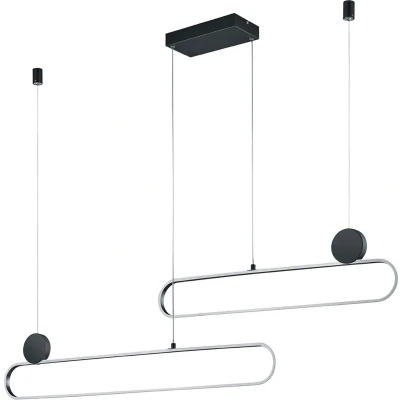 Afbeelding van Trio leuchten LED Hanglamp Hangverlichting 54W Aanpasbare Kleur Dimbaar Rechthoek Geborsteld Zilver Aluminium