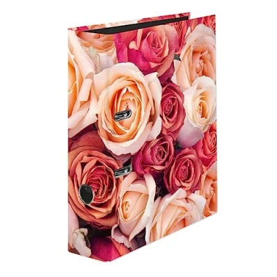 Image de Falken Classeur à motifs Rose. Fabriqué en Allemagne. Largeur 8 cm, format DIN A4, idéal pour le bureau, l&#039;école et la maison