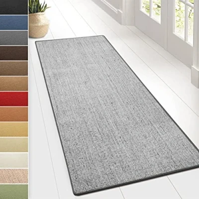 Afbeelding van Sylt Sisal tapijt, voor binnen of buiten, premium kwaliteit, in vele kleuren en maten, duurzaam stevig, 200 x 150 cm, grijs